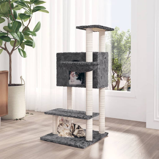 Cat Tree with Sisal Scratching Posts Dark Grey 108.5 cm