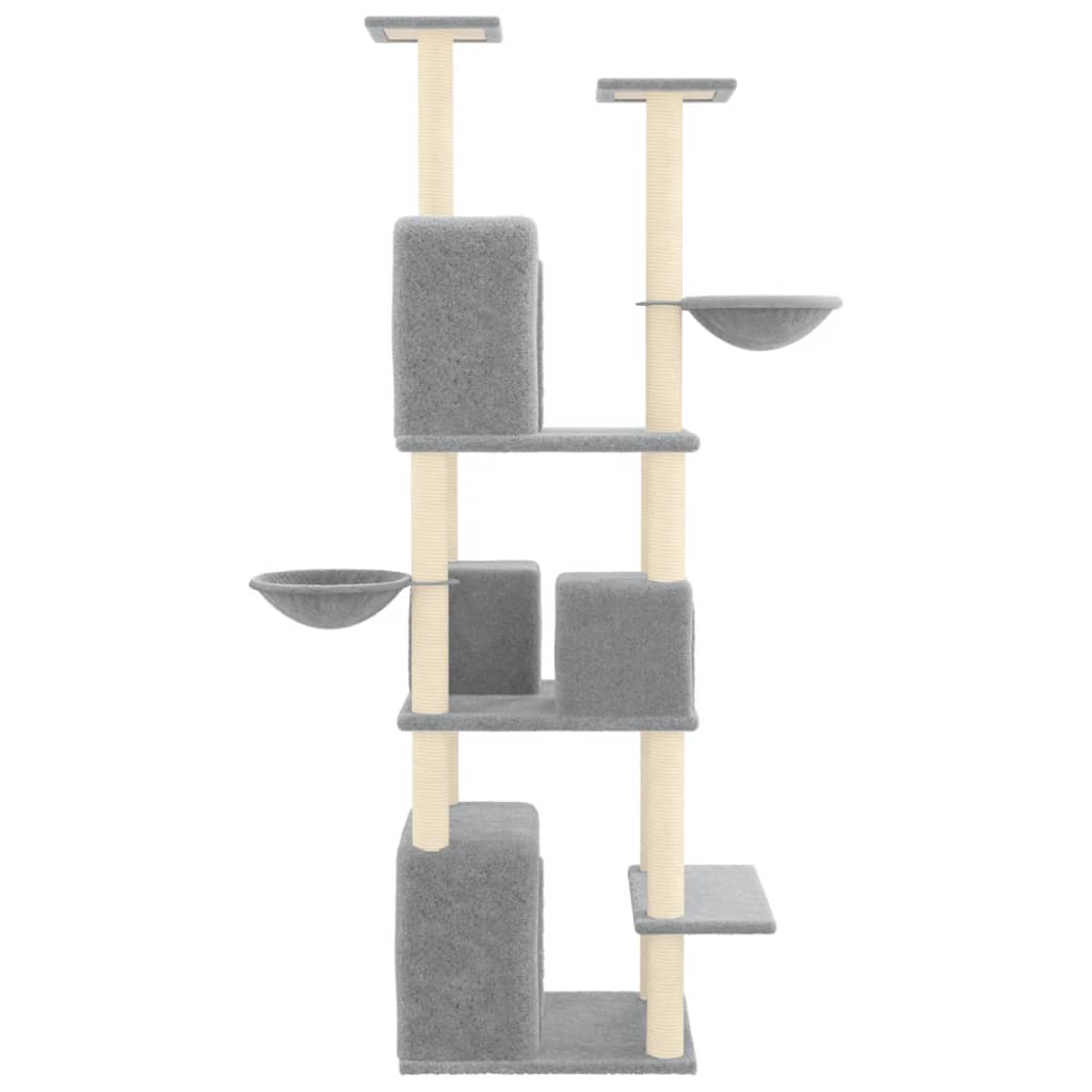 Cat Tree with Sisal Scratching Posts Light Grey 180 cm