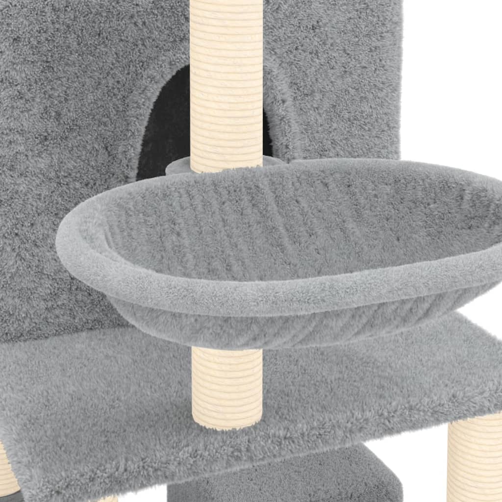 Cat Tree with Sisal Scratching Posts Light Grey 180 cm