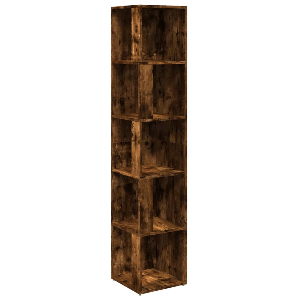 Corner Cabinet Smoked Oak 33x33x164.5 cm Engineered Wood