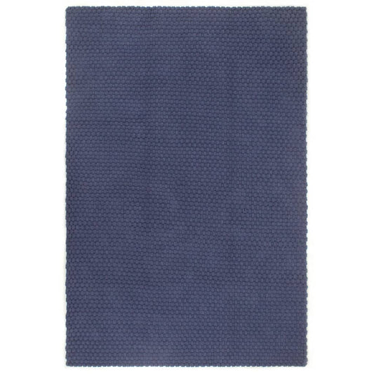 Rug Rectangular Navy Blue 160x230 cm Cotton