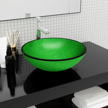 Basin Tempered Glass 42x14 cm Green