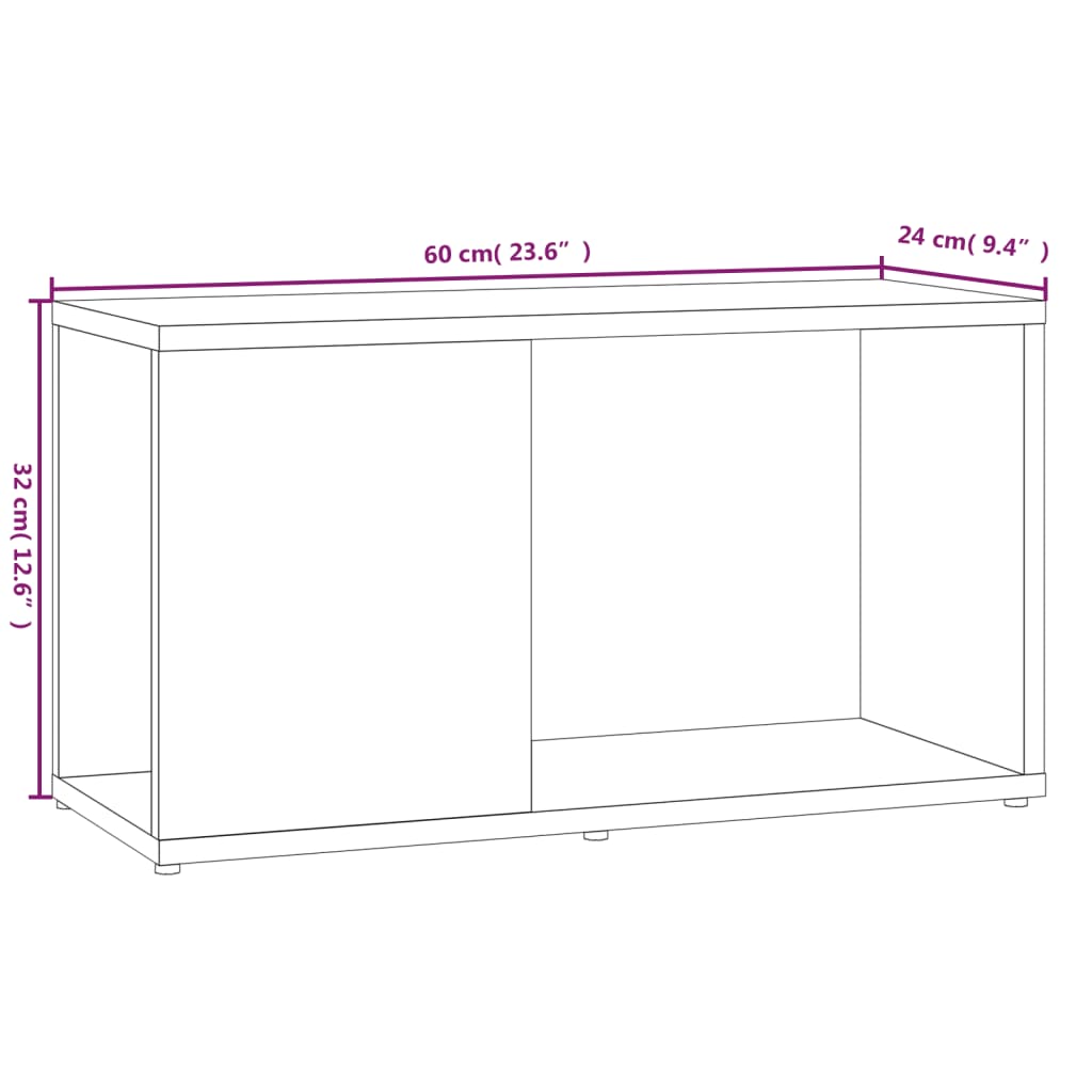 TV Cabinet Brown Oak 60x24x32cm Engineered Wood