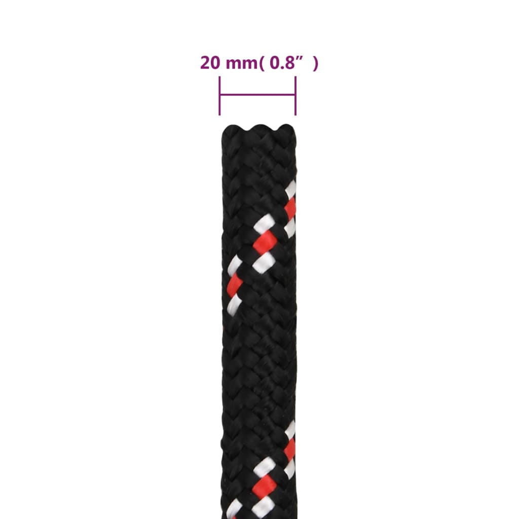 Boat Rope Black 20 mm 100 m Polypropylene