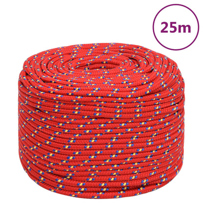 Boat Rope Red 10 mm 25 m Polypropylene