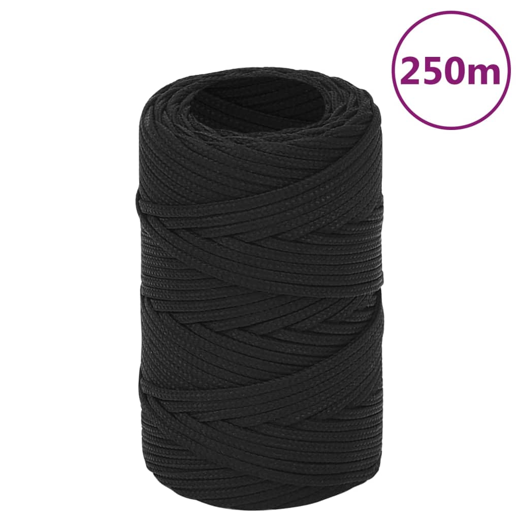 Boat Rope Full Black 2 mm 250 m Polypropylene