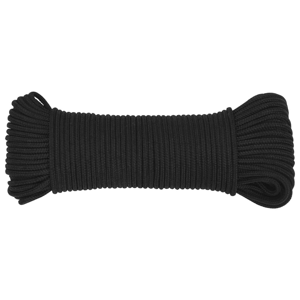 Boat Rope Full Black 3 mm 50 m Polypropylene