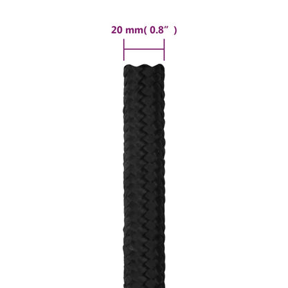 Boat Rope Full Black 20 mm 50 m Polypropylene