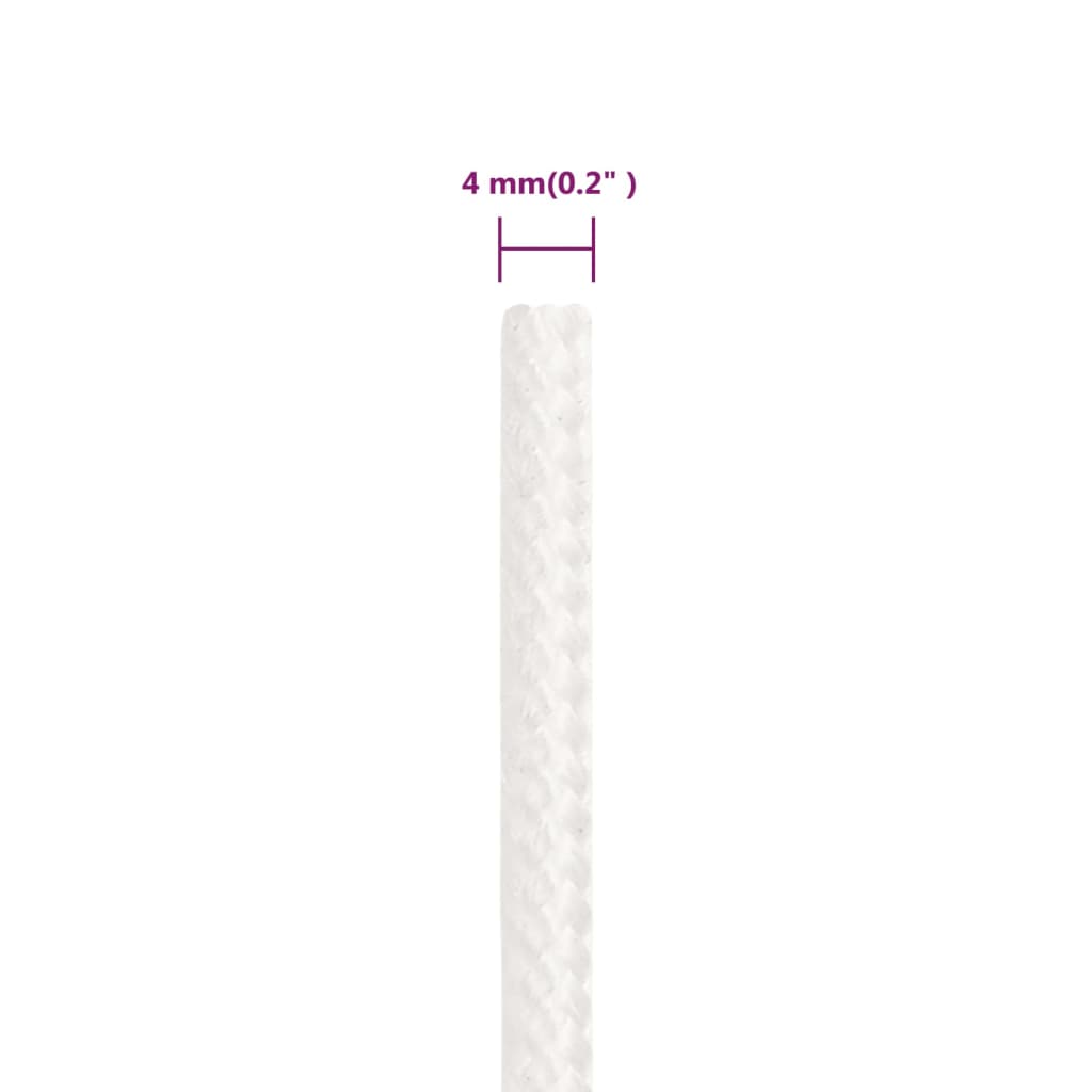 Boat Rope Full White 4 mm 50 m Polypropylene