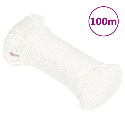 Boat Rope Full White 4 mm 100 m Polypropylene