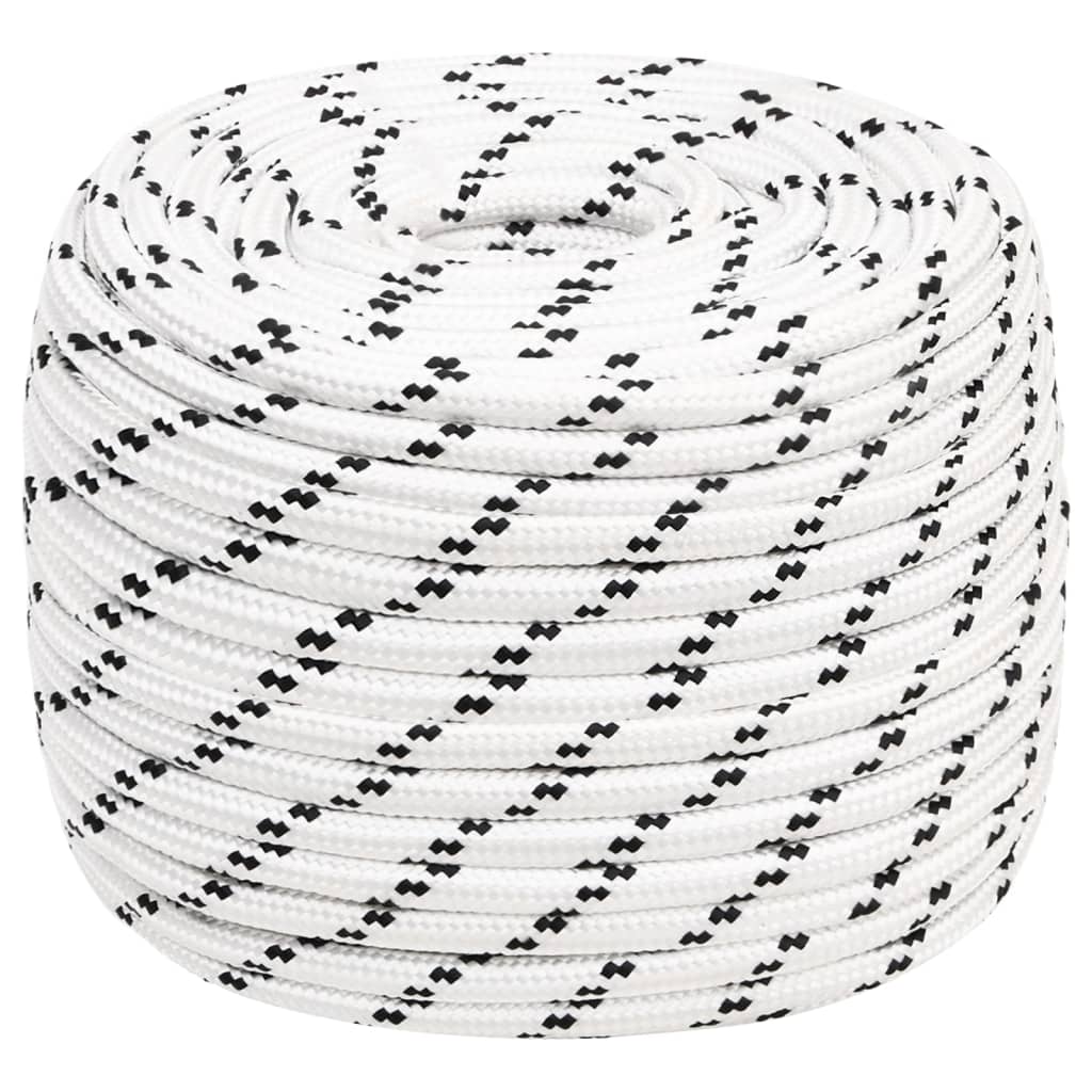 Braided Boat Rope White 12 mmx25 m Polyester