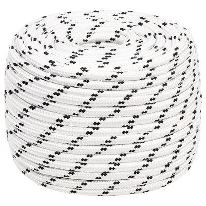 Braided Boat Rope White 12 mmx25 m Polyester