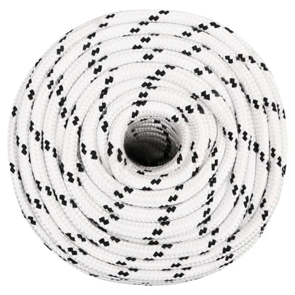 Braided Boat Rope White 12 mmx25 m Polyester