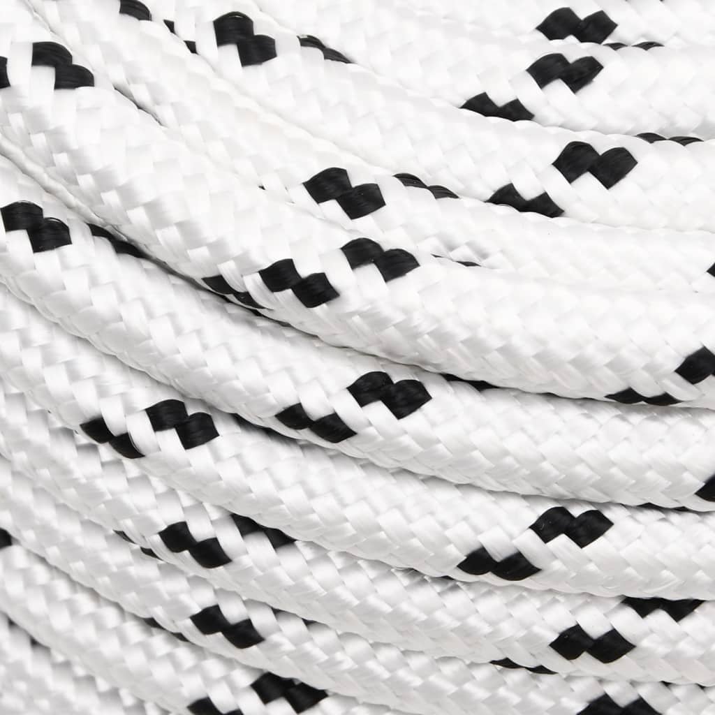 Braided Boat Rope White 12 mmx25 m Polyester