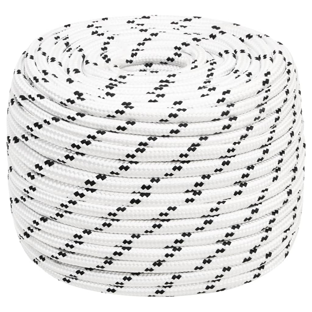 Braided Boat Rope White 14 mmx25 m Polyester