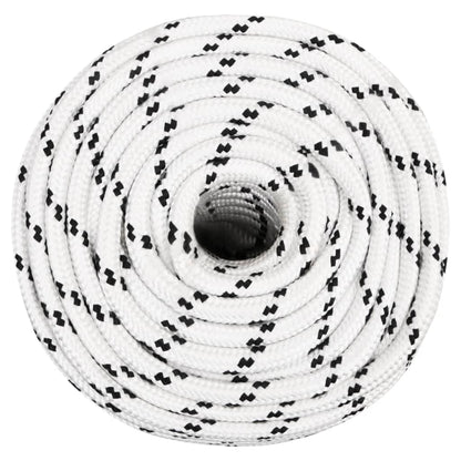 Braided Boat Rope White 14 mmx25 m Polyester