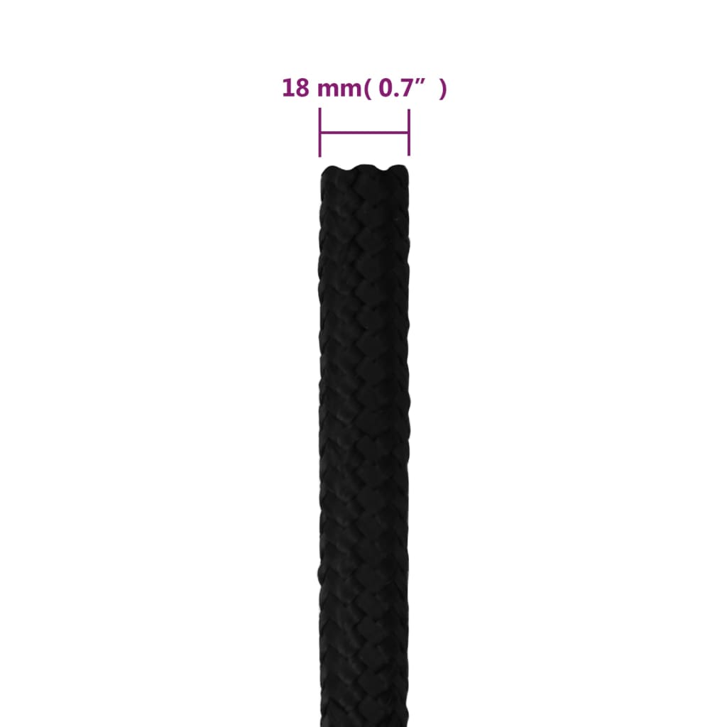 Work Rope Black 18 mm 25 m Polyester