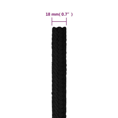 Work Rope Black 18 mm 25 m Polyester