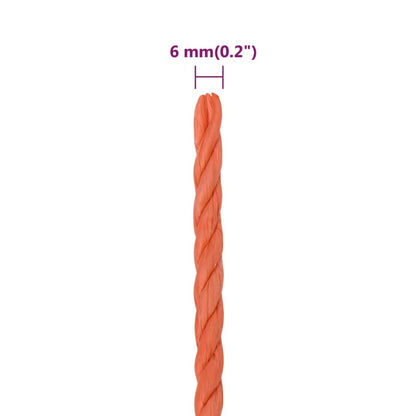 Work Rope Orange 6 mm 25 m Polypropylene