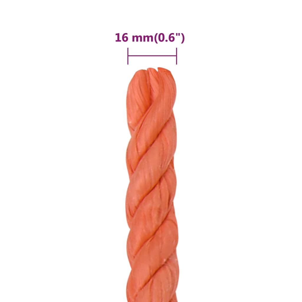 Work Rope Orange 16 mm 25 m Polypropylene