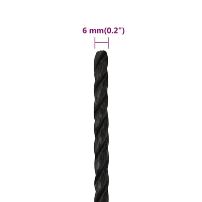 Work Rope Black 6 mm 250 m Polypropylene