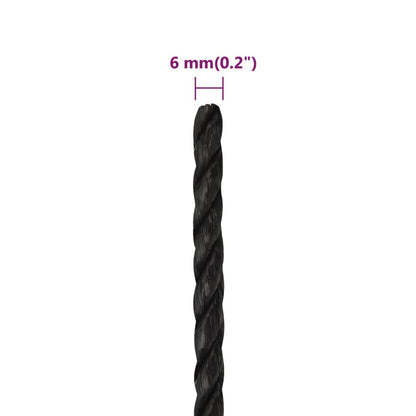 Work Rope Black 6 mm 500 m Polypropylene