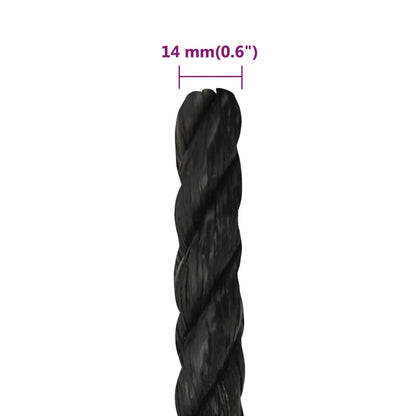 Work Rope Black 14 mm 100 m Polypropylene