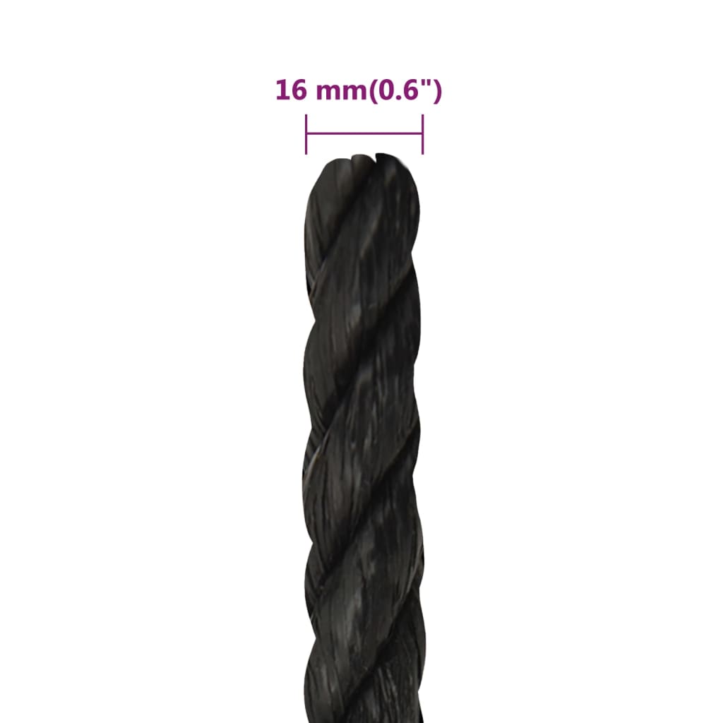 Work Rope Black 16 mm 25 m Polypropylene