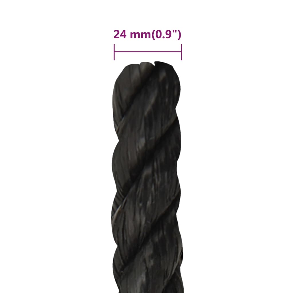 Work Rope Black 24 mm 25 m Polypropylene