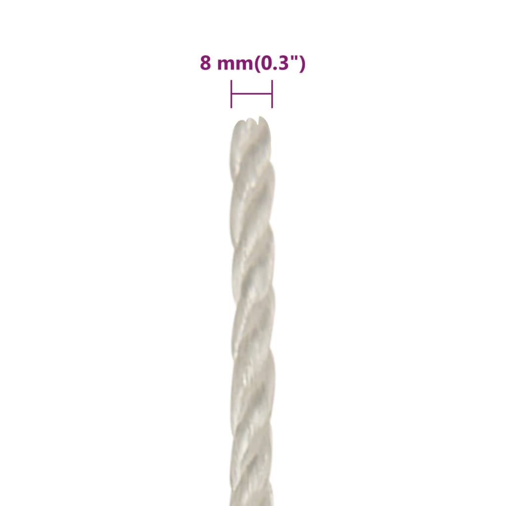 Work Rope White 8 mm 100 m Polypropylene