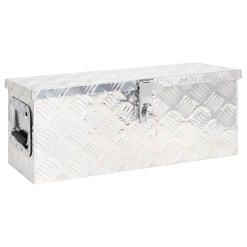 Storage Box Silver 60x23.5x23 cm Aluminium