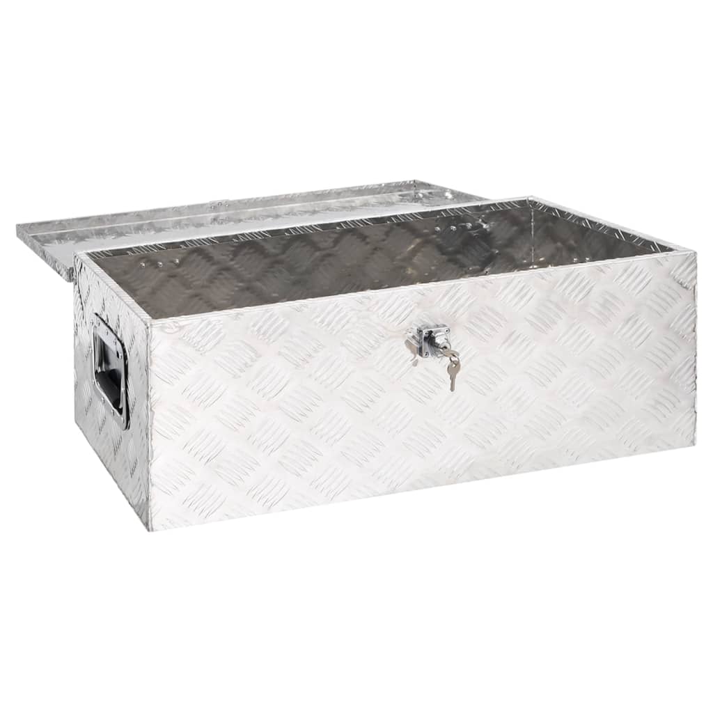 Storage Box Silver 80x39x30 cm Aluminium