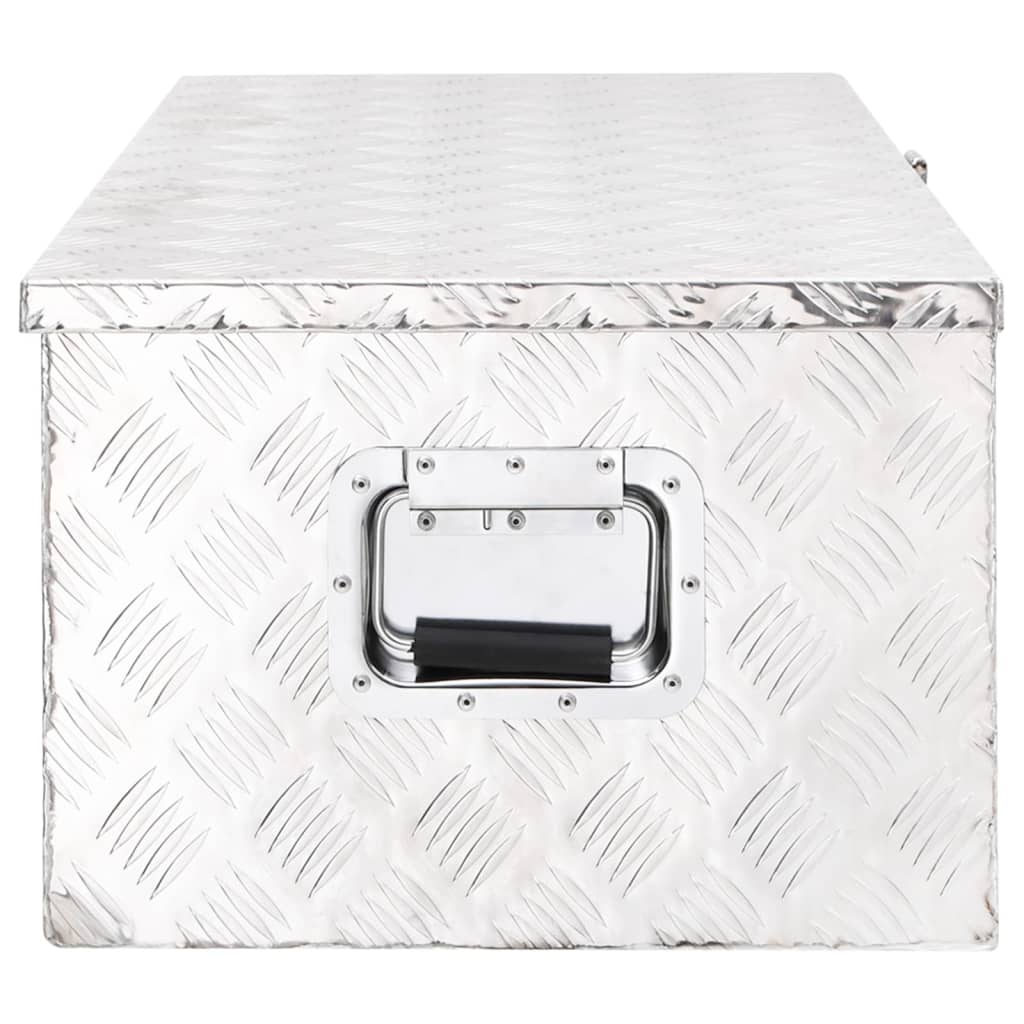 Storage Box Silver 90x47x33.5 cm Aluminium