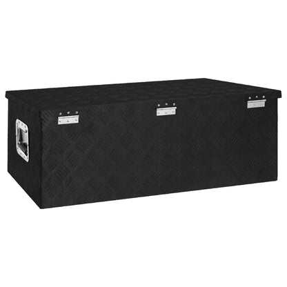 Storage Box Black 90x47x33.5 cm Aluminium