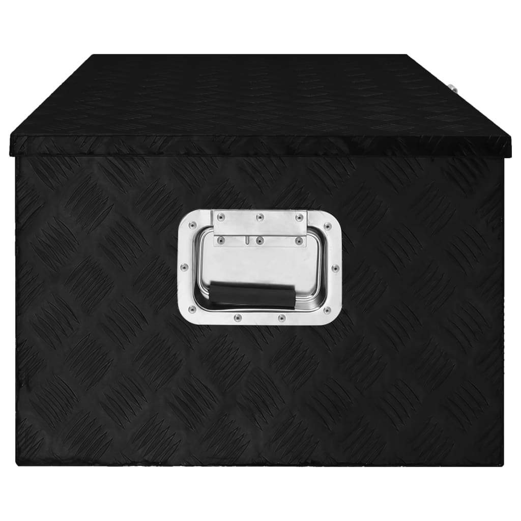 Storage Box Black 100x55x37 cm Aluminium