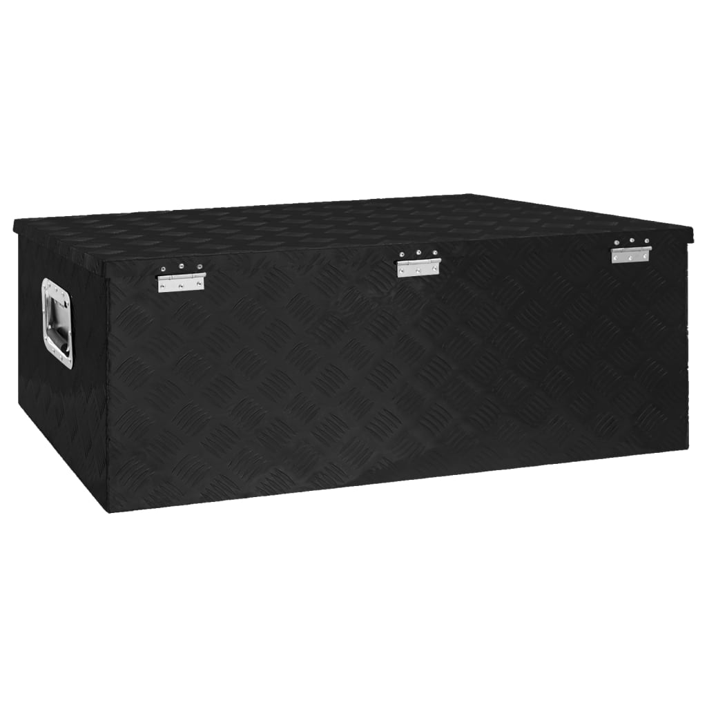 Storage Box Black 100x55x37 cm Aluminium