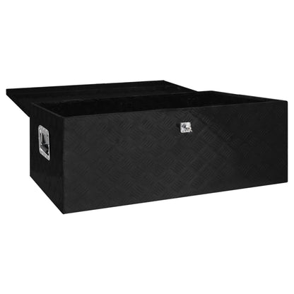 Storage Box Black 100x55x37 cm Aluminium