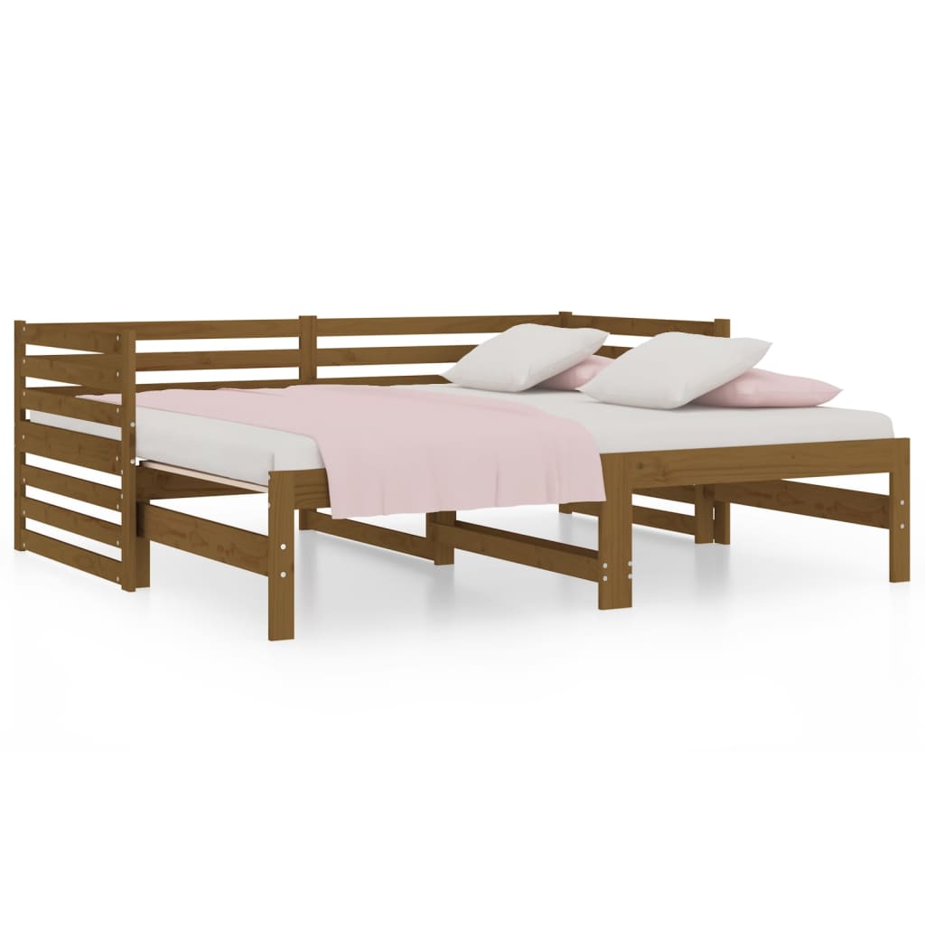 Pull-out Day Bed without Mattress Honey Brown 2x(90x190) cm