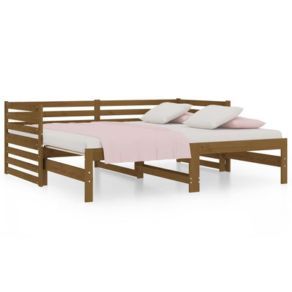 Pull-out Day Bed without Mattress Honey Brown 2x(90x190) cm