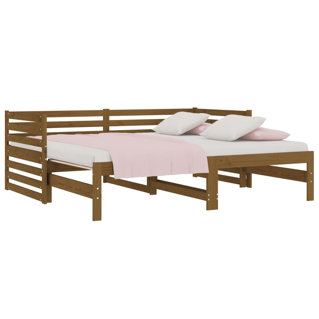 Pull-out Day Bed without Mattress Honey Brown 2x(90x190) cm