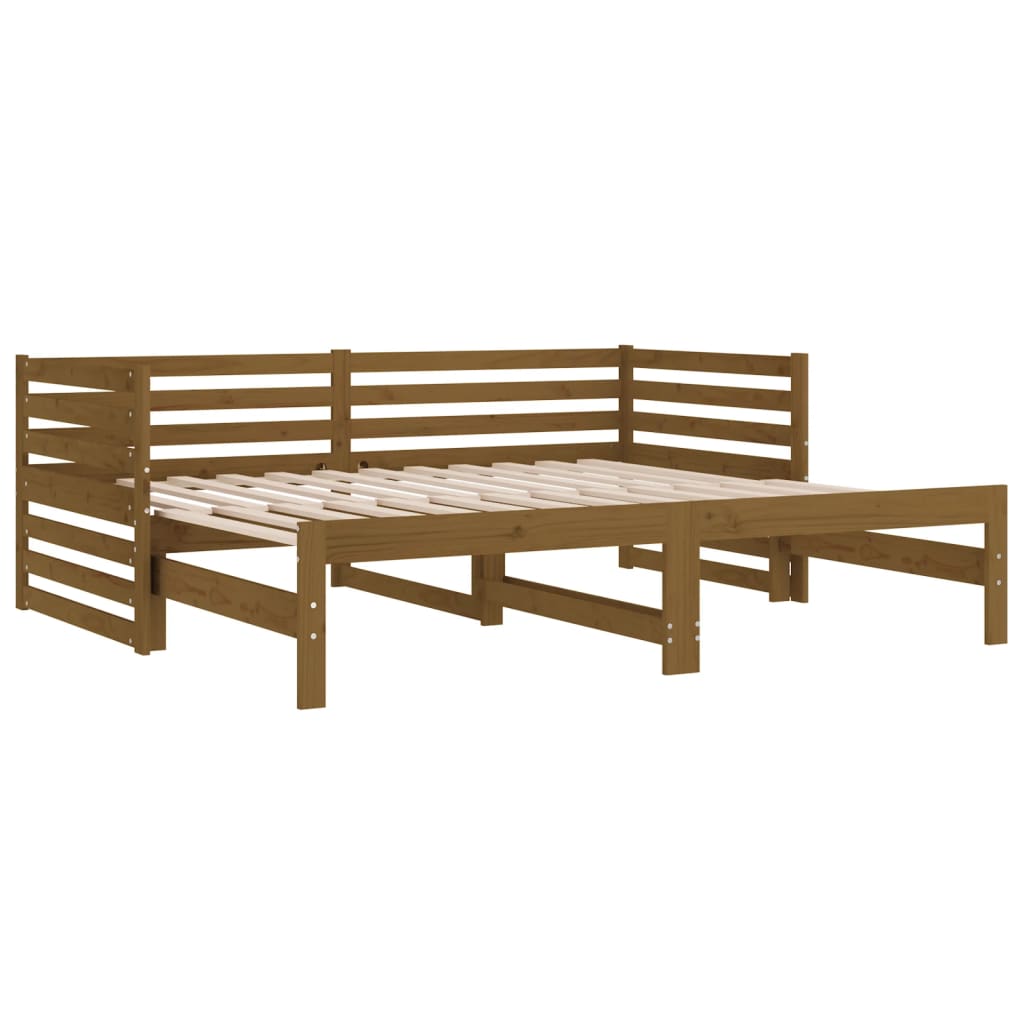 Pull-out Day Bed without Mattress Honey Brown 2x(90x190) cm