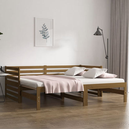 Pull-out Day Bed without Mattress Honey Brown 2x(90x190) cm