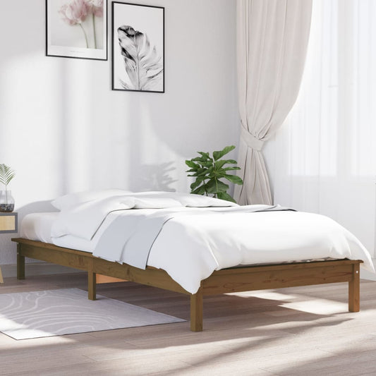 Bed Frame Honey Brown 90x200 cm Solid Wood Pine