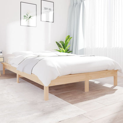 Bed Frame 150x200 cm King Size Solid Wood Pine