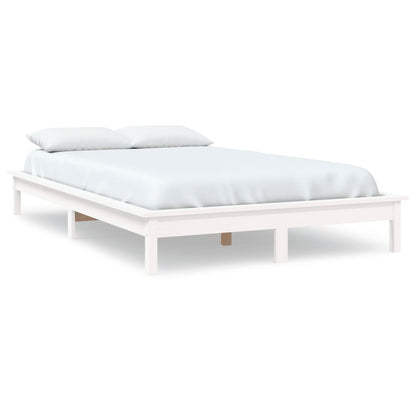 Bed Frame White 160x200 cm Solid Wood Pine