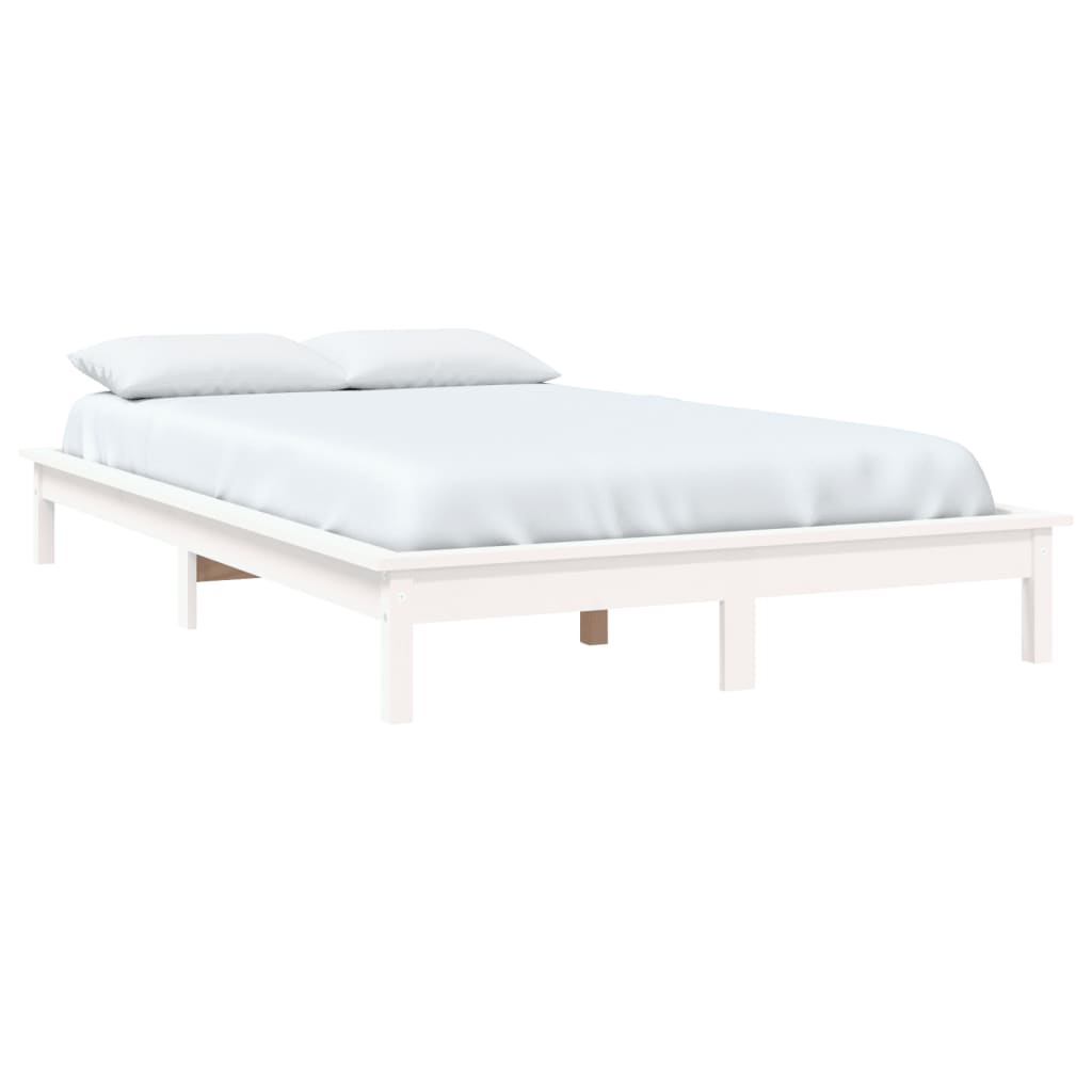 Bed Frame White 160x200 cm Solid Wood Pine