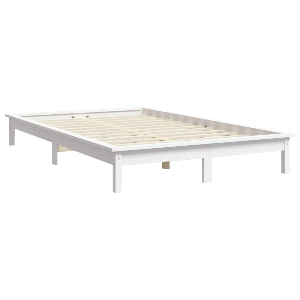 Bed Frame White 160x200 cm Solid Wood Pine