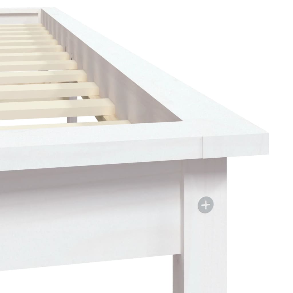 Bed Frame White 160x200 cm Solid Wood Pine