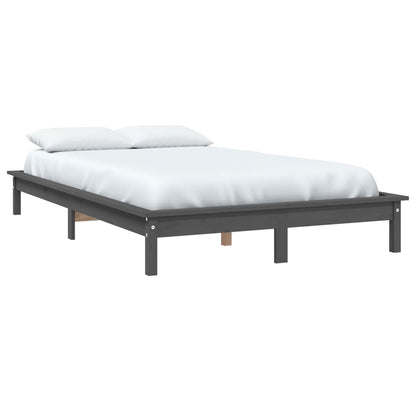 Bed Frame Grey 160x200 cm Solid Wood Pine