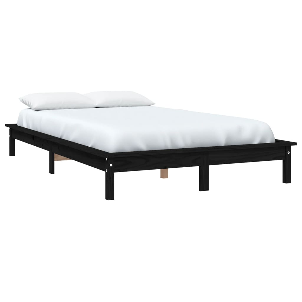 Bed Frame without Mattress Black Super King Size Solid Wood